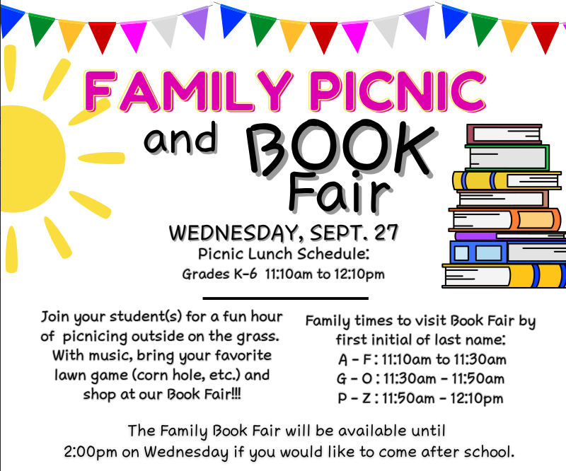 Family Picnic & Book Fair Flyer