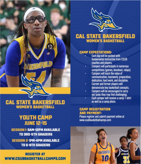 Cal State Bakersfield Women's Basketball Team Camp Opportunity