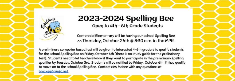 23-24 Spelling Bee Open to 4th-8th graders