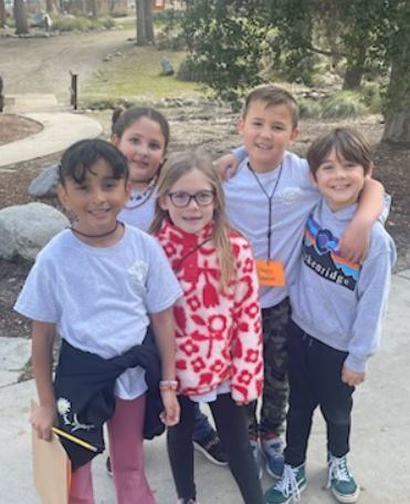 students by a hiking trail