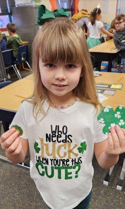 student with St. Patrick's Day outfit